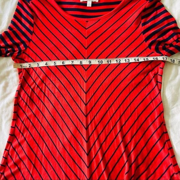 Spense • Soft Stretchy Chevron Striped Knit Tunic Top - Picture 5 of 6